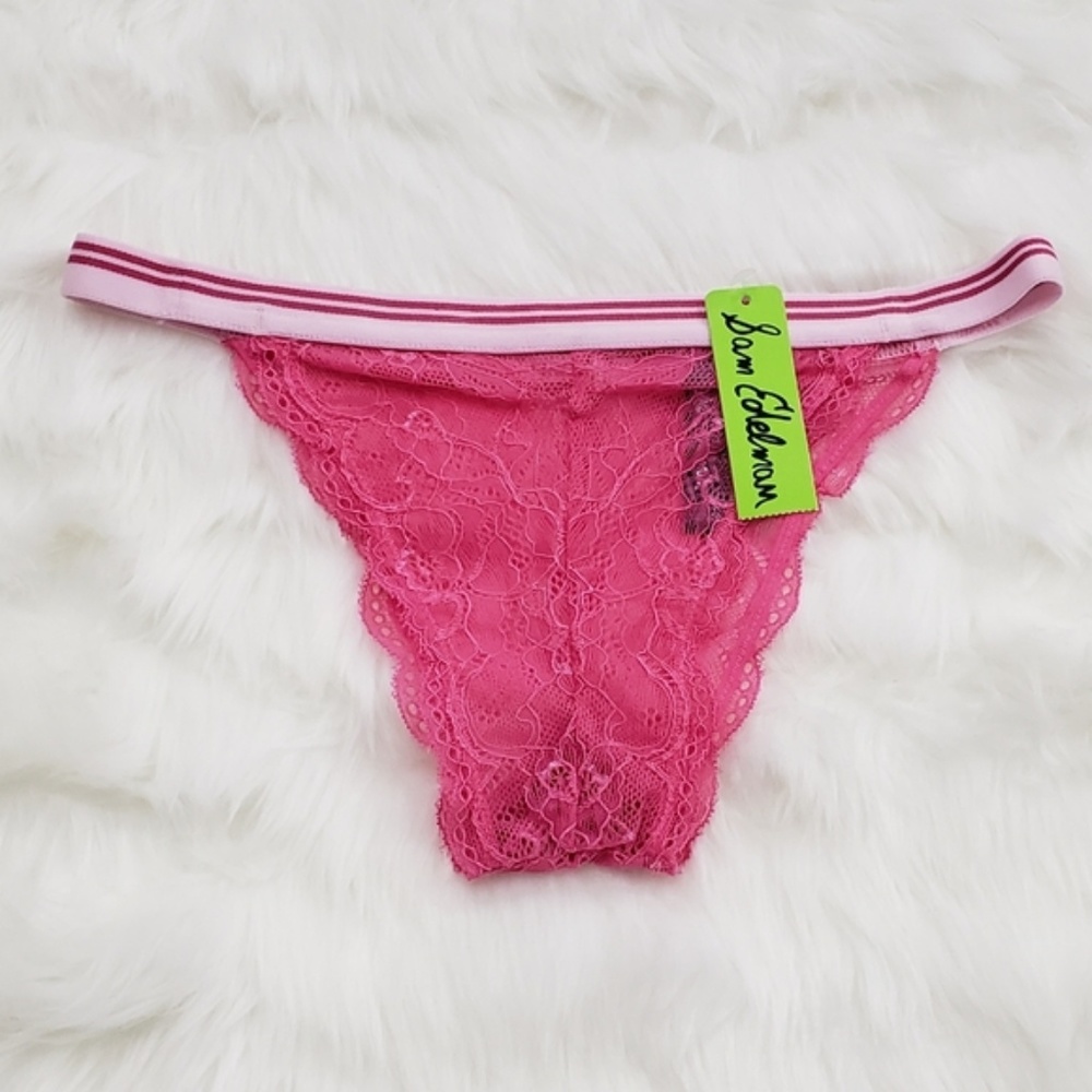 SAM EDELMAN Pink Scallop Lace Tanga - Picture 3 of 7